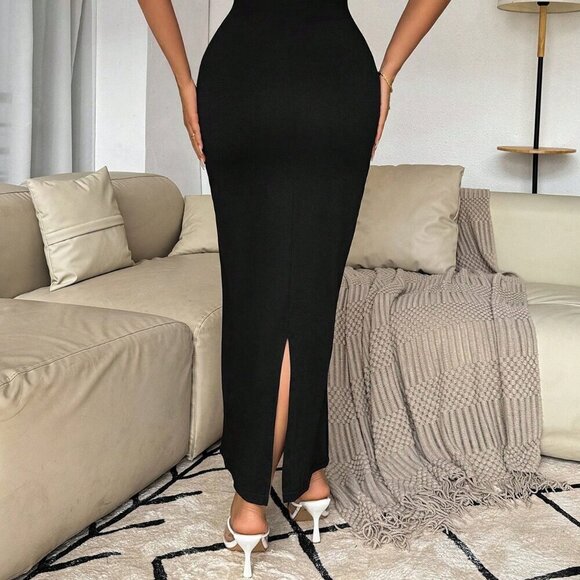 Black and White Casual Women's Colorblocked Floral Hollow Sleeveless Cami Dress - Picture 3 of 7